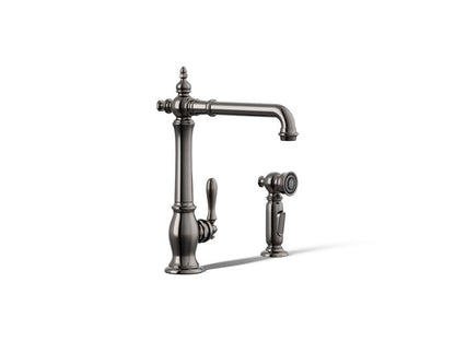 Kohler - Artifacts Single-Handle Kitchen Sink Faucet With Side Sprayer