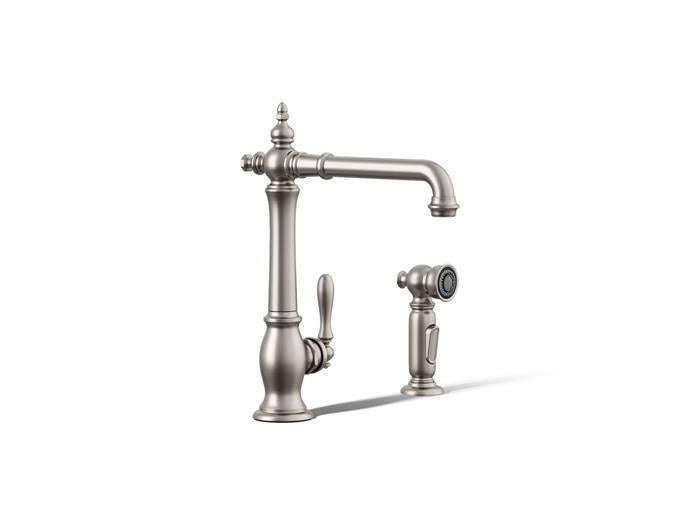 Kohler - Artifacts Single-Handle Kitchen Sink Faucet With Side Sprayer