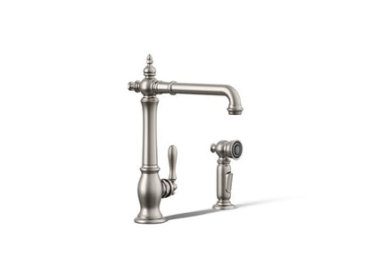 Kohler - Artifacts Single-Handle Kitchen Sink Faucet With Side Sprayer