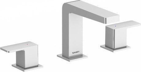 Duravit - DuraSquare 5 1/8" Two Handle Widespread Bathroom Sink Faucet, Drain Included