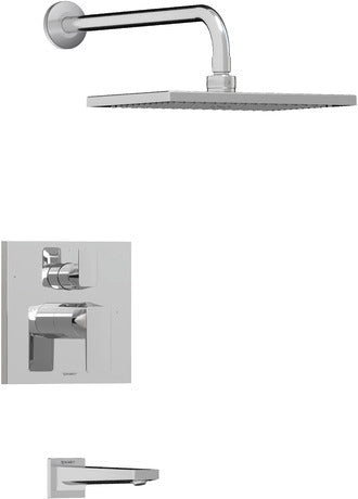 Duravit - DuraSquare Single Function Tub & Shower Faucet Kit, Pressure BalanceValve Included