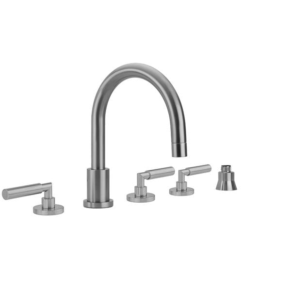 Jaclo - Contempo Roman Tub Set with Hub Base Lever Handles and Straight Handshower Holder