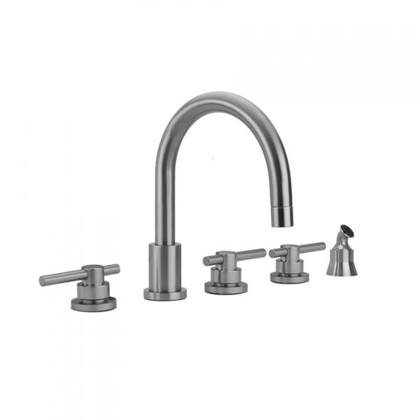 Jaclo - Contempo Roman Tub Set with Peg Lever Handles and Angled Handshower