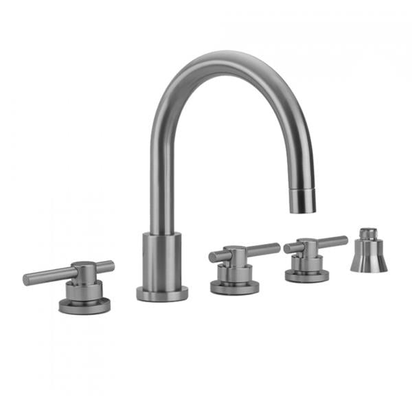 Jaclo - Contempo Roman Tub Set with Peg Lever Handles and Straight Handshower