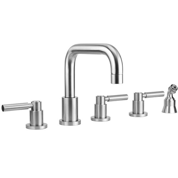 Jaclo - Contempo Downtown Roman Tub Set with High Lever Handles and Angled Handshower Holder
