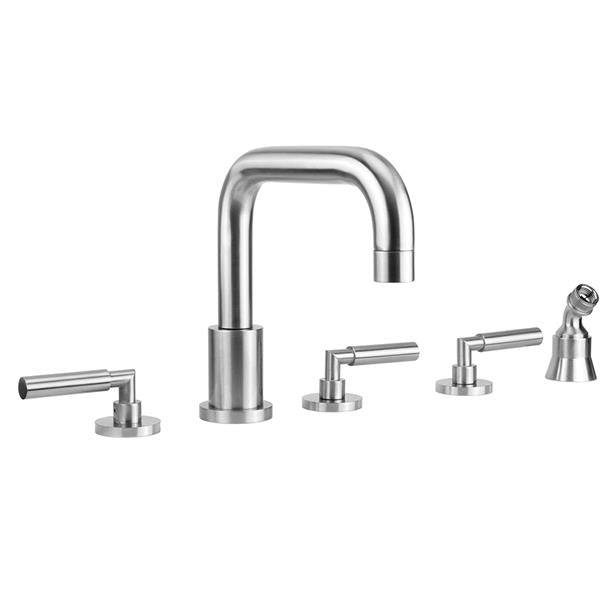 Jaclo - Contempo Downtown Roman Tub Set with Hub Base Lever Handles and Angled Handshower Holder