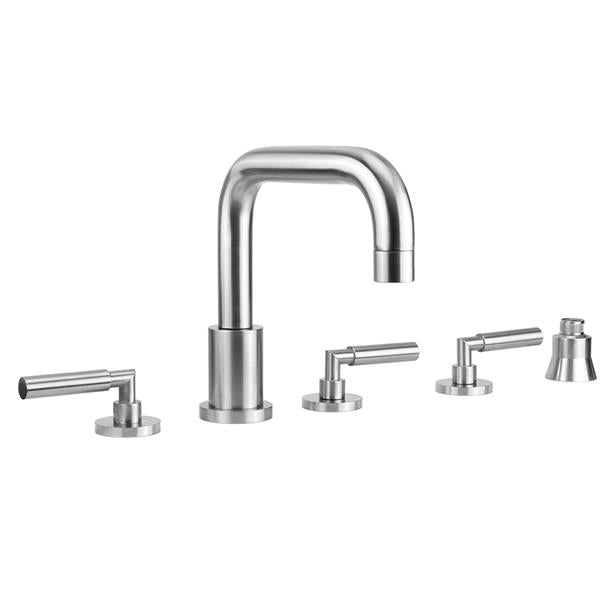 Jaclo - Contempo Downtown Roman Tub Set with Hub Base Lever Handles and Straight Handshower Holder