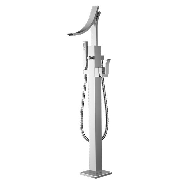Santec - Ava Trim - Floor Mount Tub Filler With Hand Shower