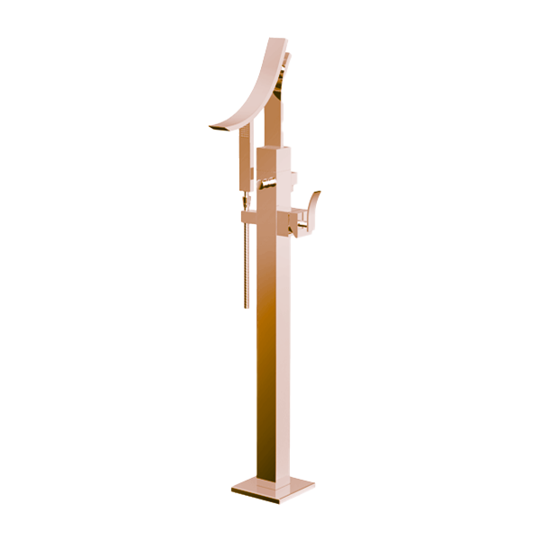 Santec - Ava Trim - Floor Mount Tub Filler With Hand Shower