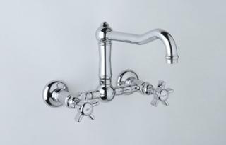 Rohl - Acqui Wall Mount Bridge Kitchen Faucet With Sidespray And Column Spout