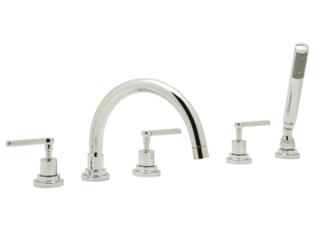 Rohl - Lombardia 5-Hole Deck Mount Tub Filler With C-Spout