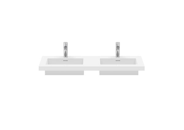 Roca Bath - Maris Solid Surface Top With Washbasin, Double - White