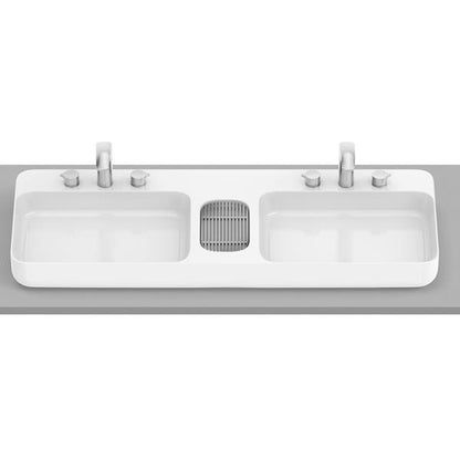 Roca Bath - Infinity Double-Bowl Vessel Sink 43 Inch