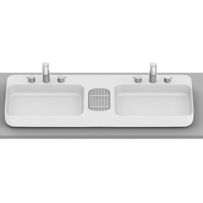 Roca Bath - Infinity Double-Bowl Vessel Sink 43 Inch