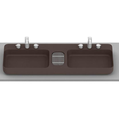 Roca Bath - Infinity Double-Bowl Vessel Sink 43 Inch