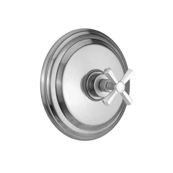 Jaclo - Round Step Plate With Hex Cross Handle Trim For Pressure Balance Cycling Valve (J-CSV)