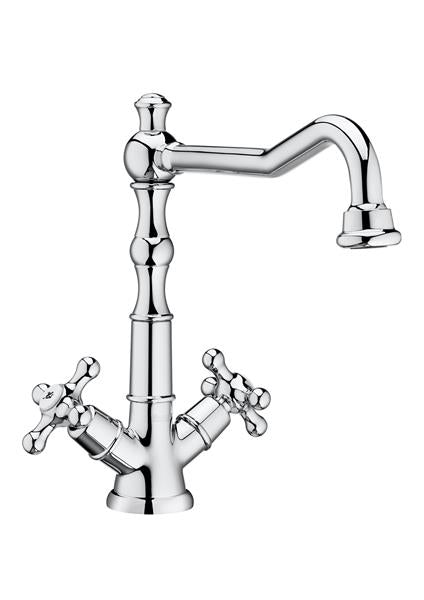 Roca Bath - Carmen Twin-Lever High Neck Sink Faucet - Chrome