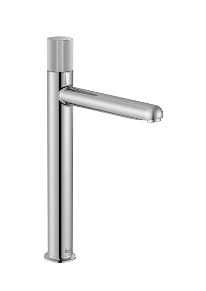 Roca Bath - Nu Basin Faucet Smooth Body And Stripes Handle. Xl-Size