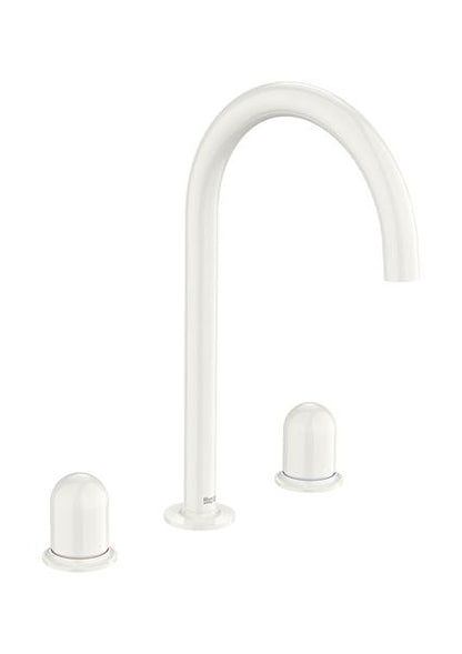 Roca Bath - Nu Widespread Basin Faucet With Deck-Mounted Lateral Handles - 3 Holes - And Dome Handle. L-Size