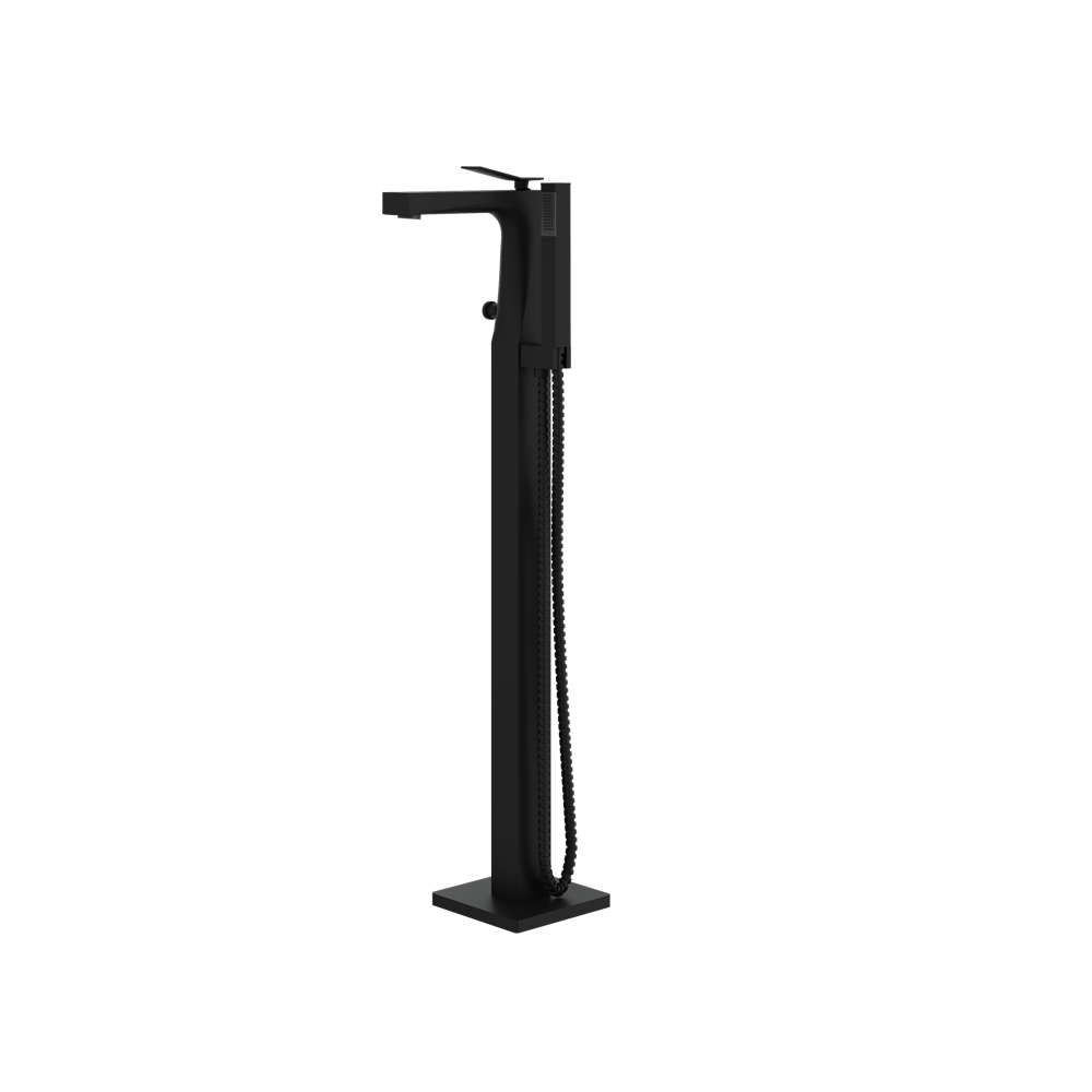 Aquabrass - Chicane Floormount Tub Filler with Handshower