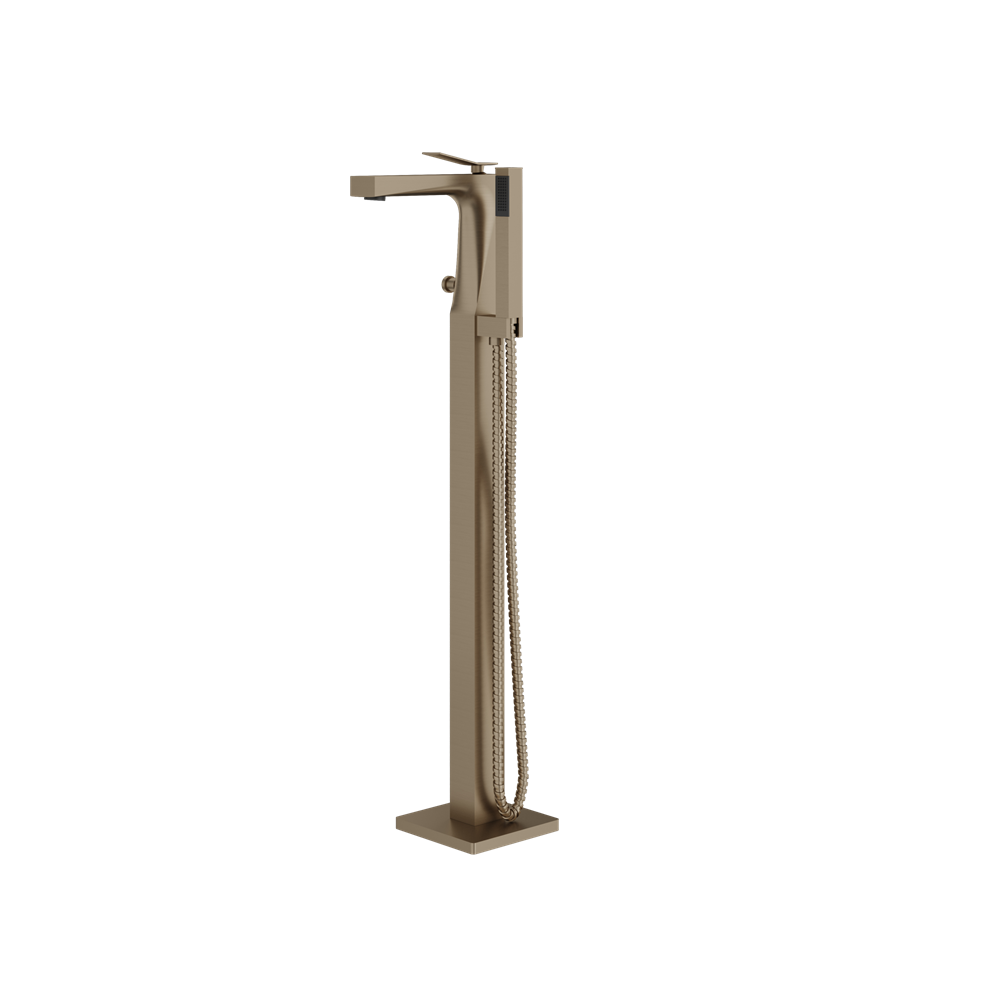 Aquabrass - Chicane Floormount Tub Filler with Handshower