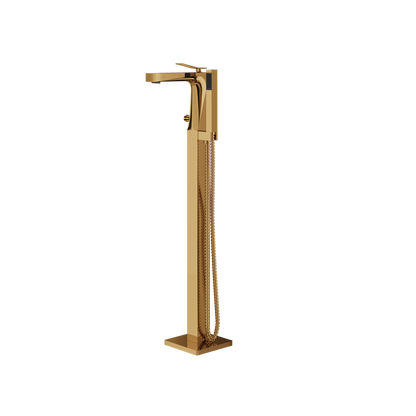 Aquabrass - Chicane Floormount Tub Filler with Handshower