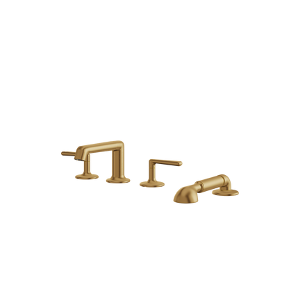 Aquabrass - Forum 4Pcs Deck Tub Filler with Handshower and 2 Mixers