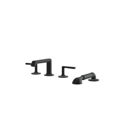 Aquabrass - Forum 4Pcs Deck Tub Filler with Handshower and 2 Mixers