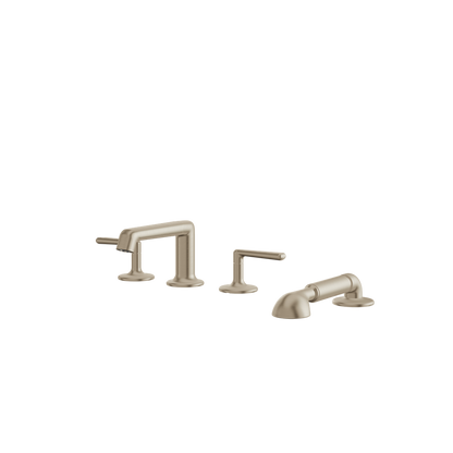 Aquabrass - Forum 4Pcs Deck Tub Filler with Handshower and 2 Mixers