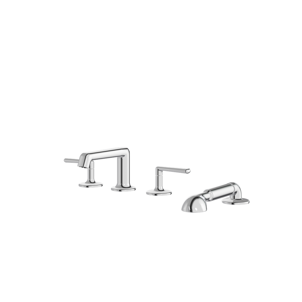 Aquabrass - Forum 4Pcs Deck Tub Filler with Handshower and 2 Mixers