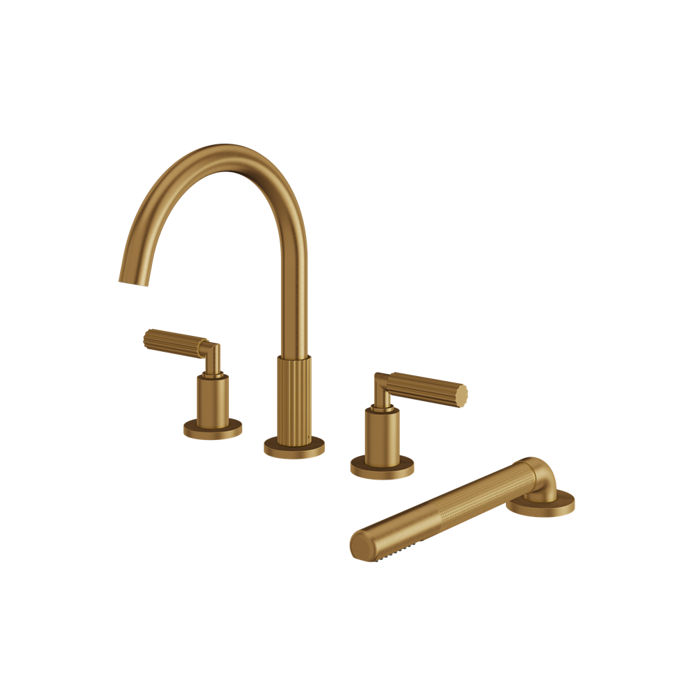 Aquabrass - Montebello 4Pcs Tub Filler with Handshower and 2 Mixers