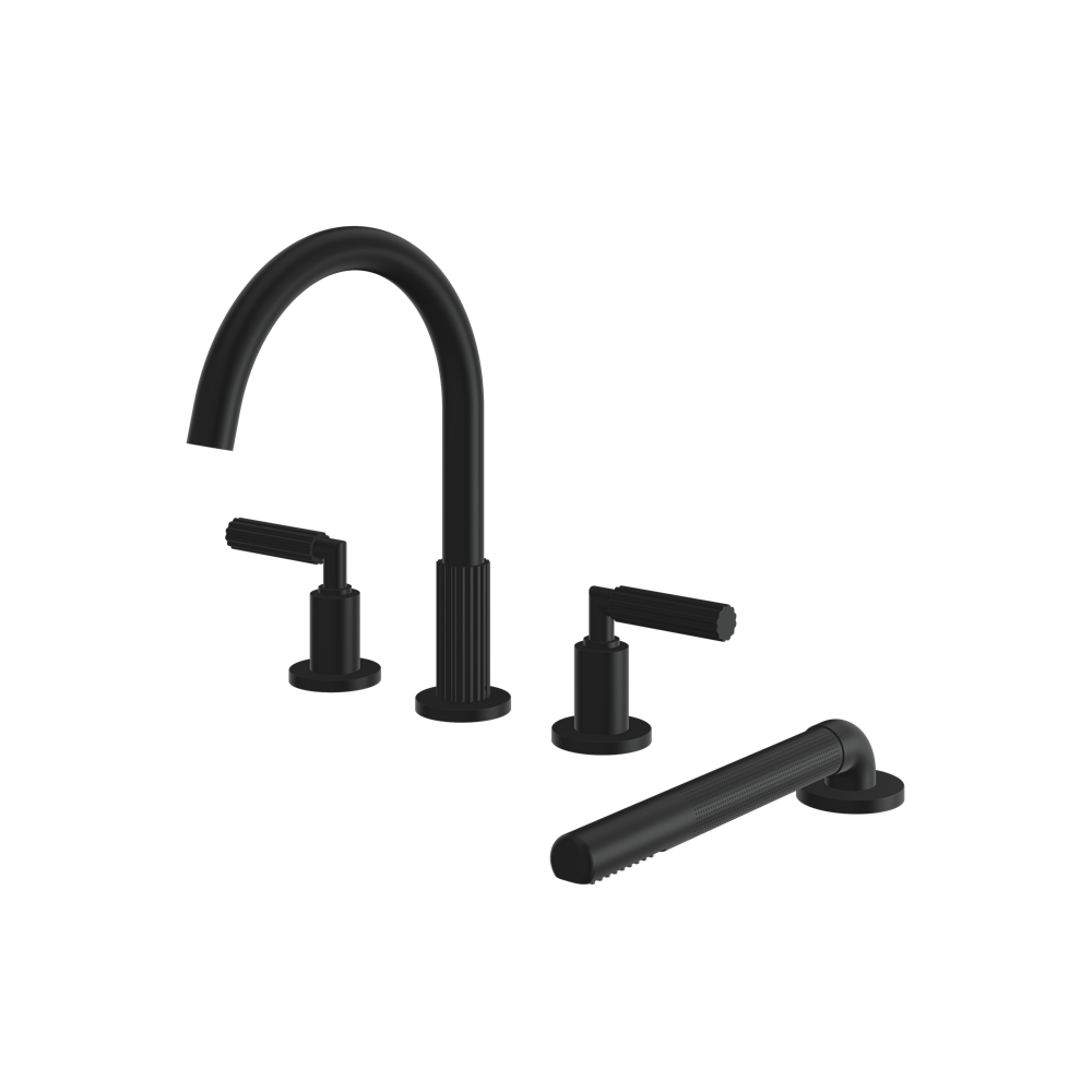 Aquabrass - Montebello 4Pcs Tub Filler with Handshower and 2 Mixers