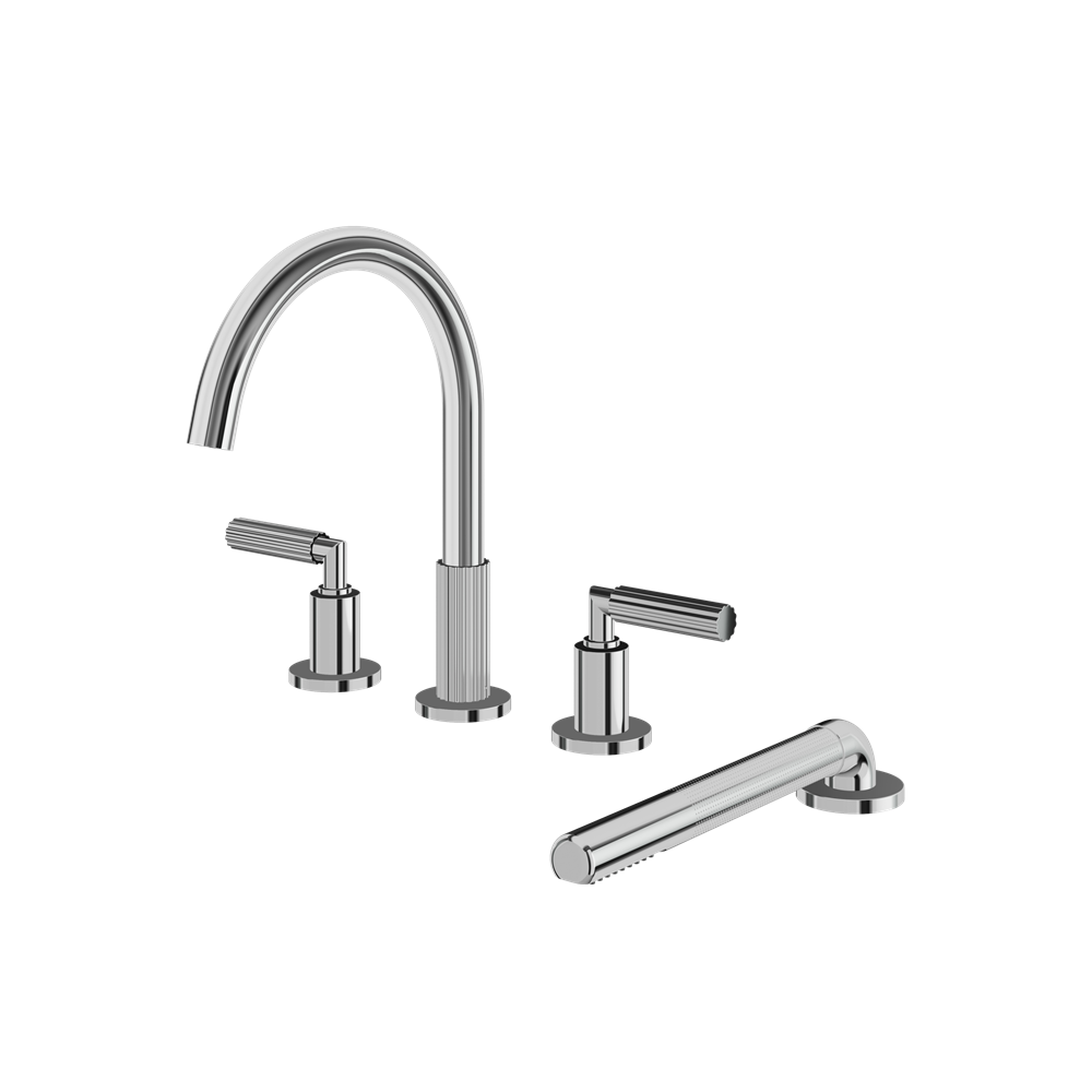 Aquabrass - Montebello 4Pcs Tub Filler with Handshower and 2 Mixers