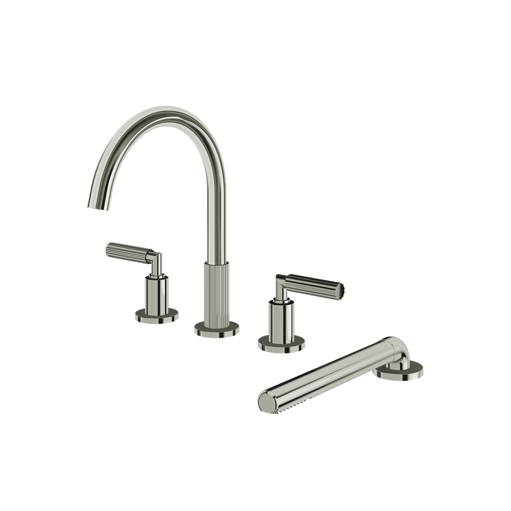 Aquabrass - Montebello 4Pcs Tub Filler with Handshower and 2 Mixers