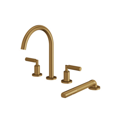 Aquabrass - Montecarlo 4Pcs Tub Filler with Handshower and 2 Mixers