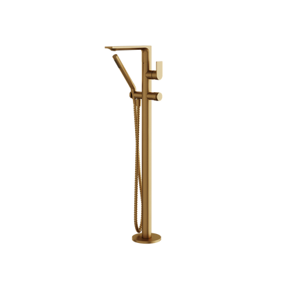 Aquabrass - Alpha Floormount Tub Filler with Handshower