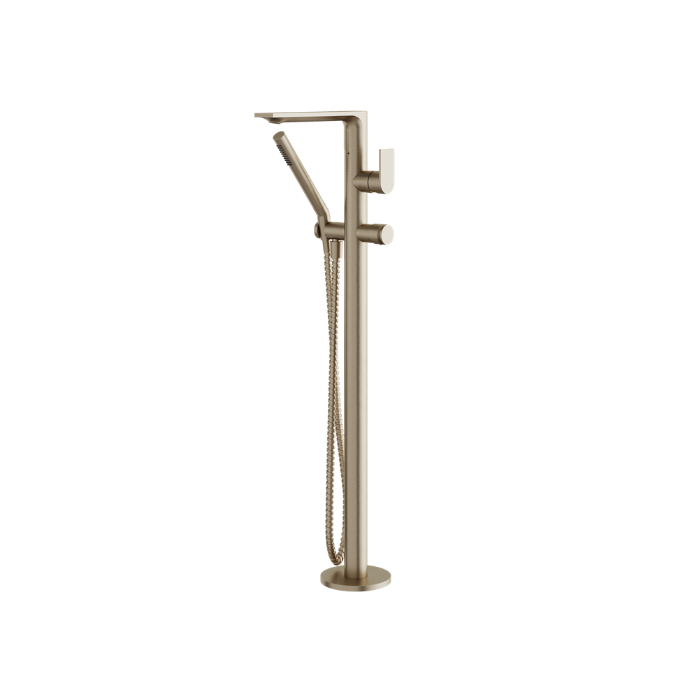 Aquabrass - Alpha Floormount Tub Filler with Handshower