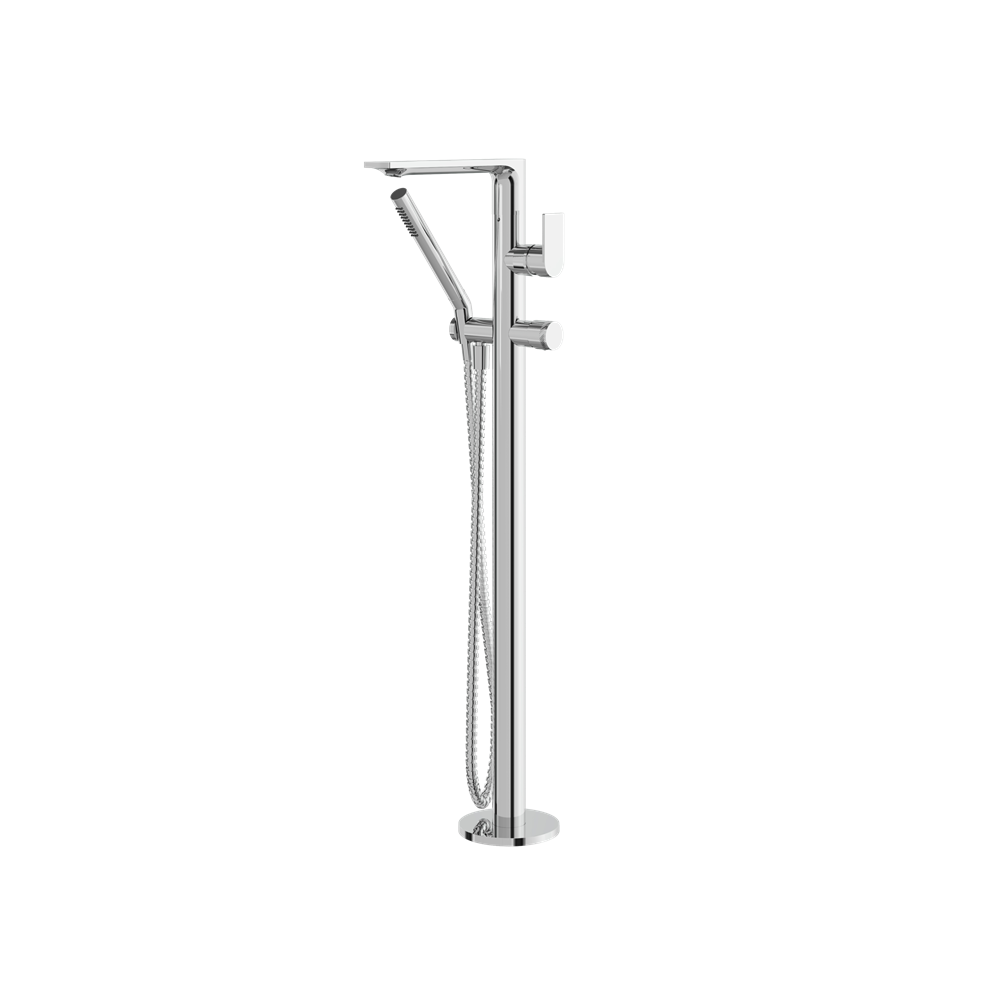 Aquabrass - Alpha Floormount Tub Filler with Handshower