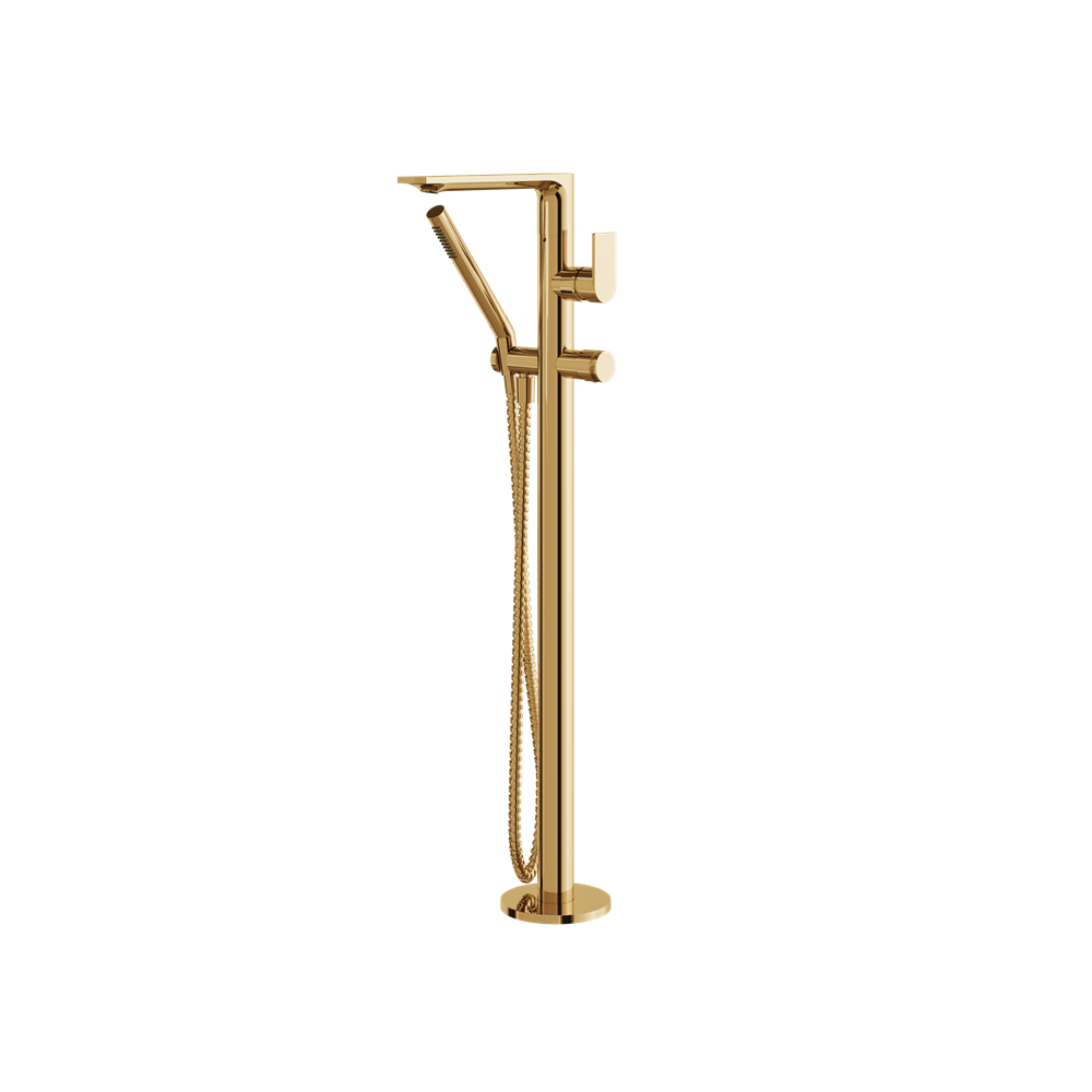 Aquabrass - Alpha Floormount Tub Filler with Handshower