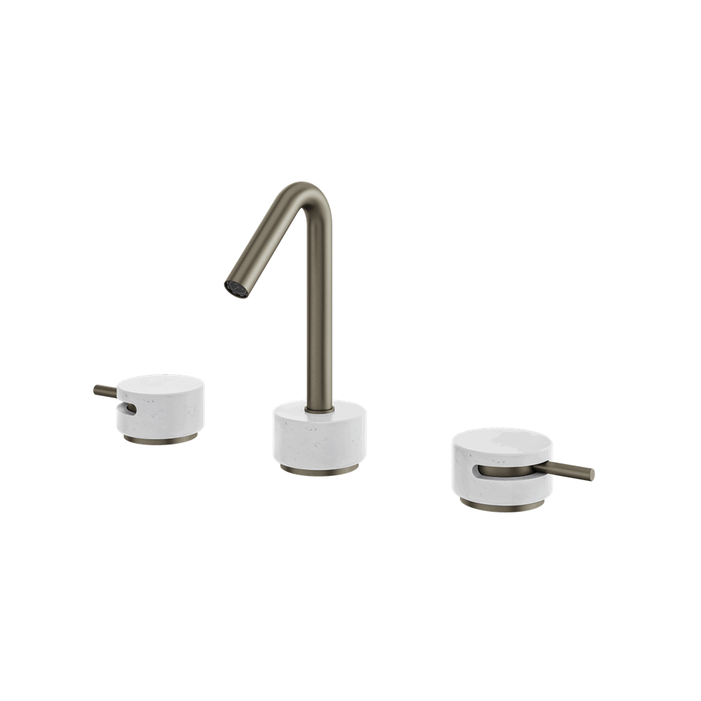 Aquabrass - Marmo Carrara Widespread Faucet 8 Inch CC
