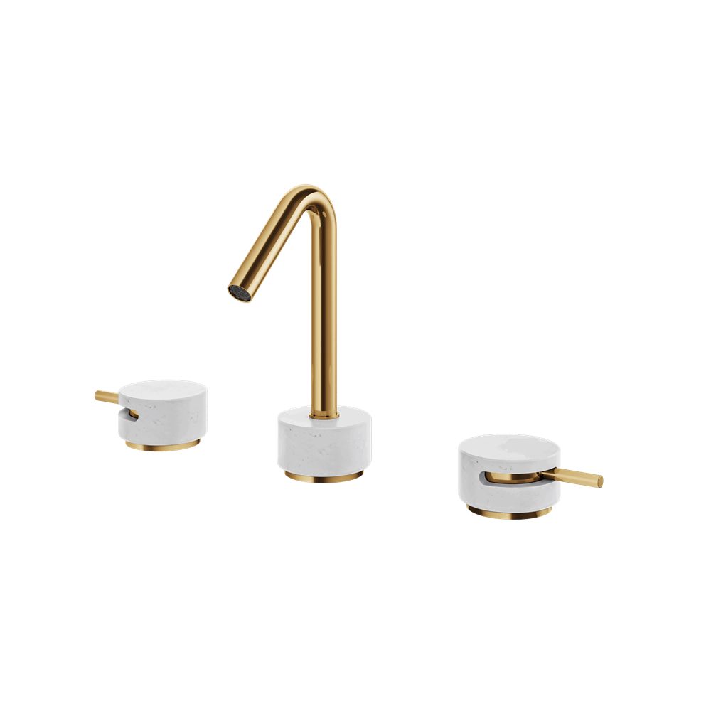 Aquabrass - Marmo Carrara Widespread Faucet 8 Inch CC