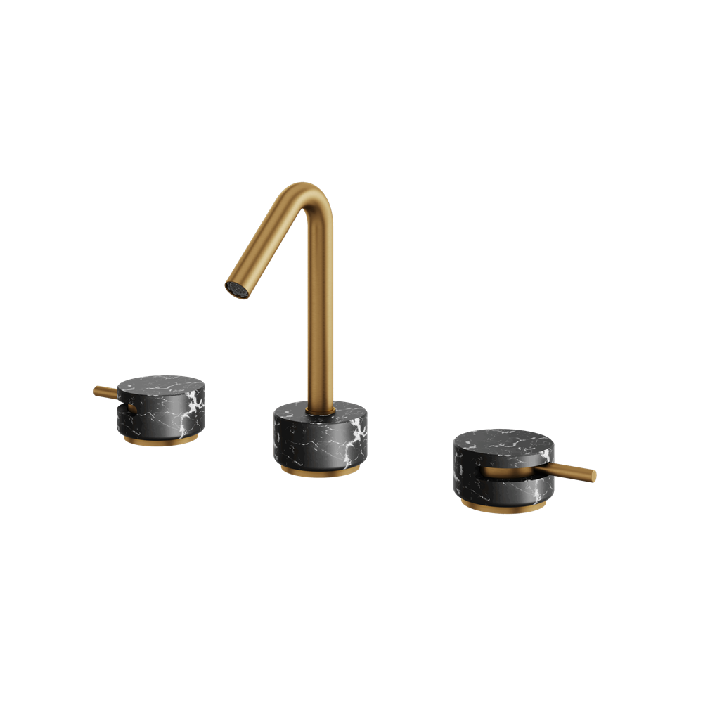 Aquabrass - Marmo Marquina Widespread Faucet 8 Inch CC