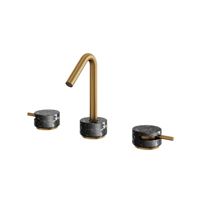Aquabrass - Marmo Marquina Widespread Faucet 8 Inch CC