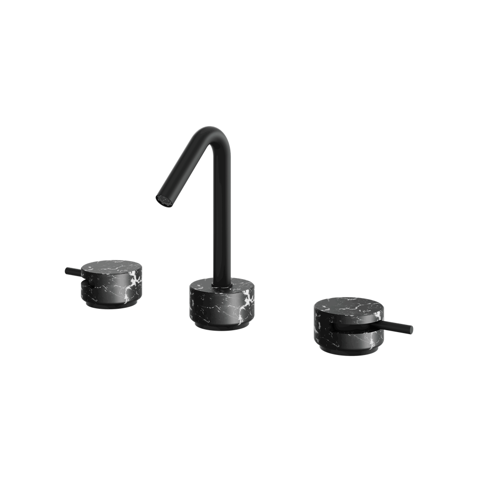 Aquabrass - Marmo Marquina Widespread Faucet 8 Inch CC