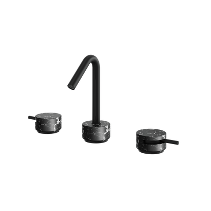 Aquabrass - Marmo Marquina Widespread Faucet 8 Inch CC