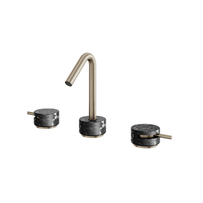 Aquabrass - Marmo Marquina Widespread Faucet 8 Inch CC