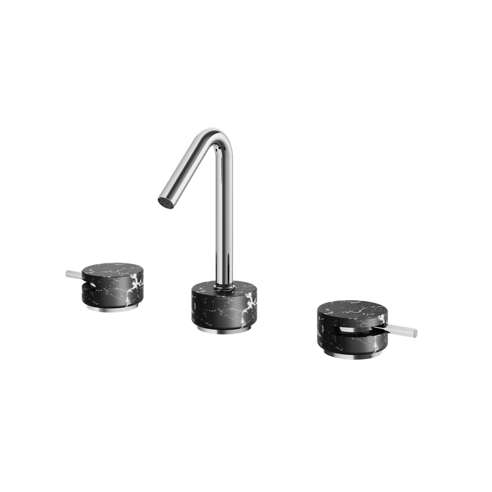 Aquabrass - Marmo Marquina Widespread Faucet 8 Inch CC