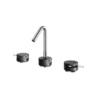 Aquabrass - Marmo Marquina Widespread Faucet 8 Inch CC