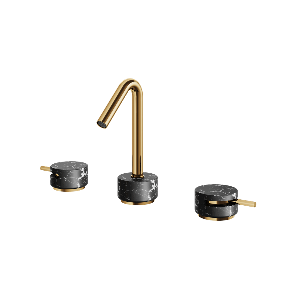 Aquabrass - Marmo Marquina Widespread Faucet 8 Inch CC