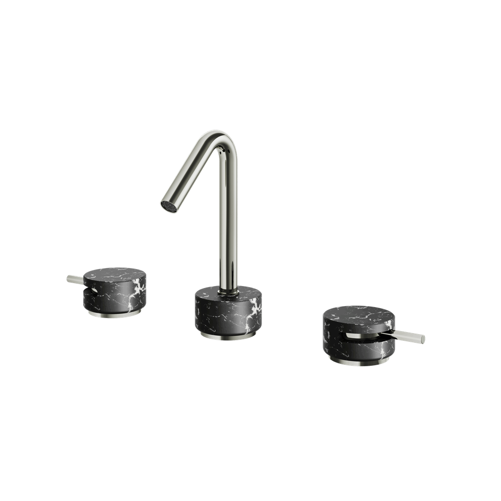 Aquabrass - Marmo Marquina Widespread Faucet 8 Inch CC